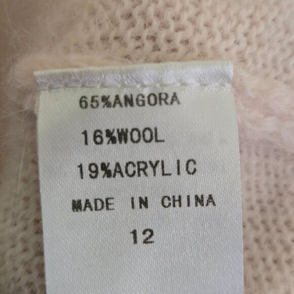 Wheels & Dollbaby Pink Angora Wool Blend Skater Sweater Dress Size 12 - Picture 4 of 4